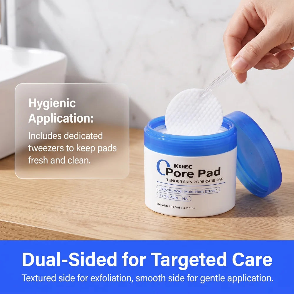 2026 New Zero Pore Pad 2.0 Toner Pads, 70‑Count Dual‑Textured Exfoliating Toner Pads with Lactic & Salicylic Acid, Gentle Peel Deep Cleansing Treatment, Help Smooth Skin Texture, Mild Daily Facial Care Suitable for All Skin Types
