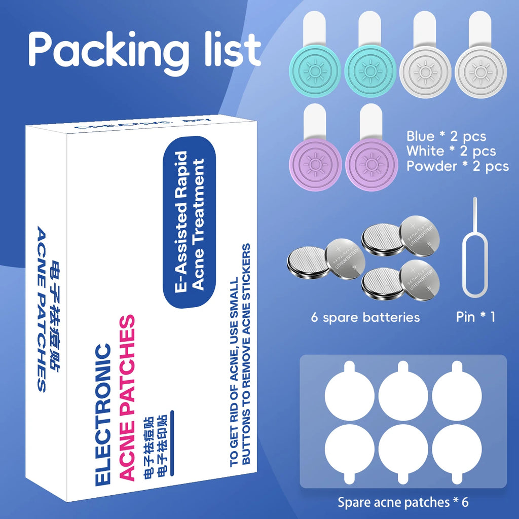 1Set LED Facial Acne Treatment Patches, Reusable Electric Pimple Cover Stickers, Facial Skin Care and Beauty Treatment Tools