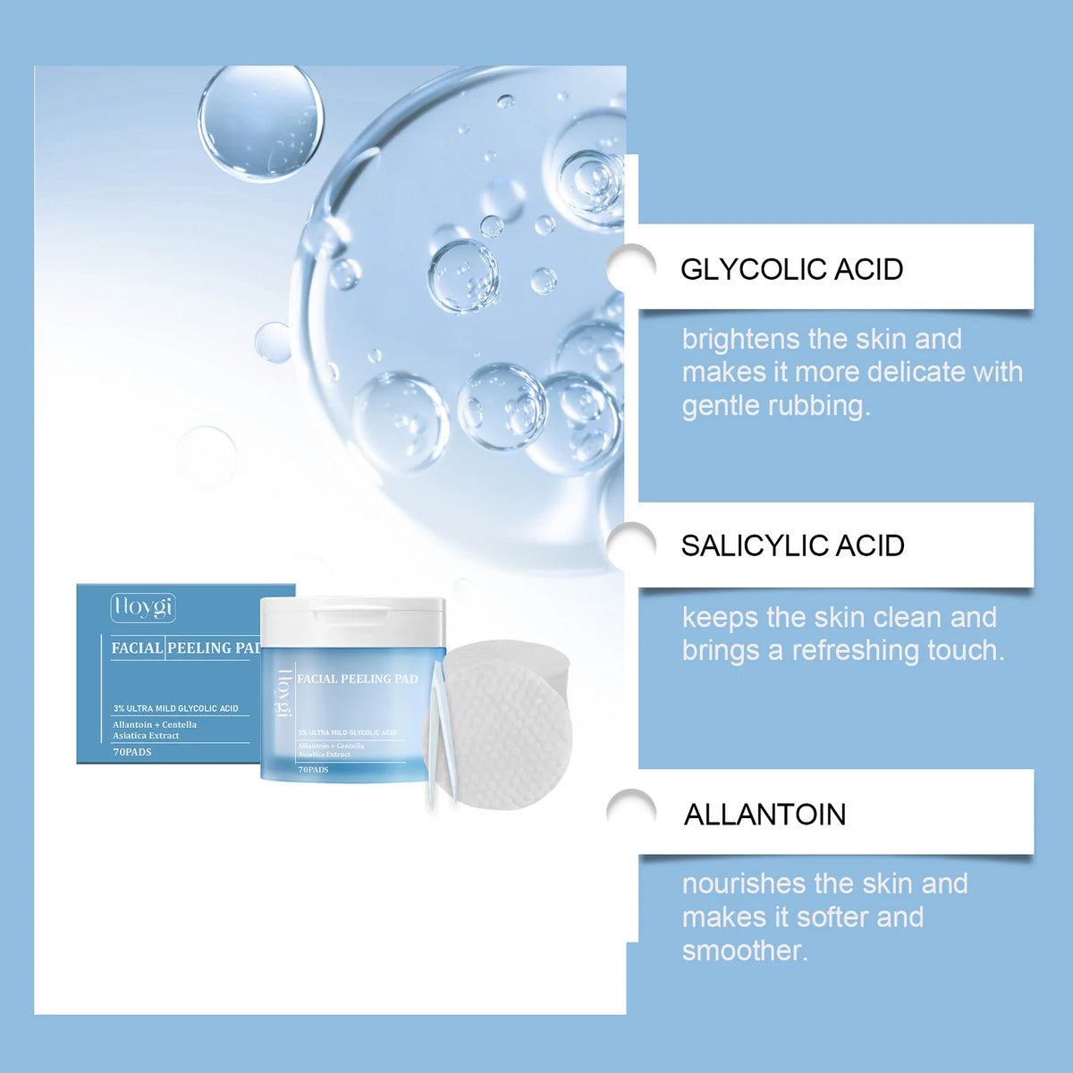 Salicylic Acid Exfoliating Face Pads Daily Pore Reducing Oil Control Soothing Skincare Centella Toner Pads Facial Cleansing Wipe