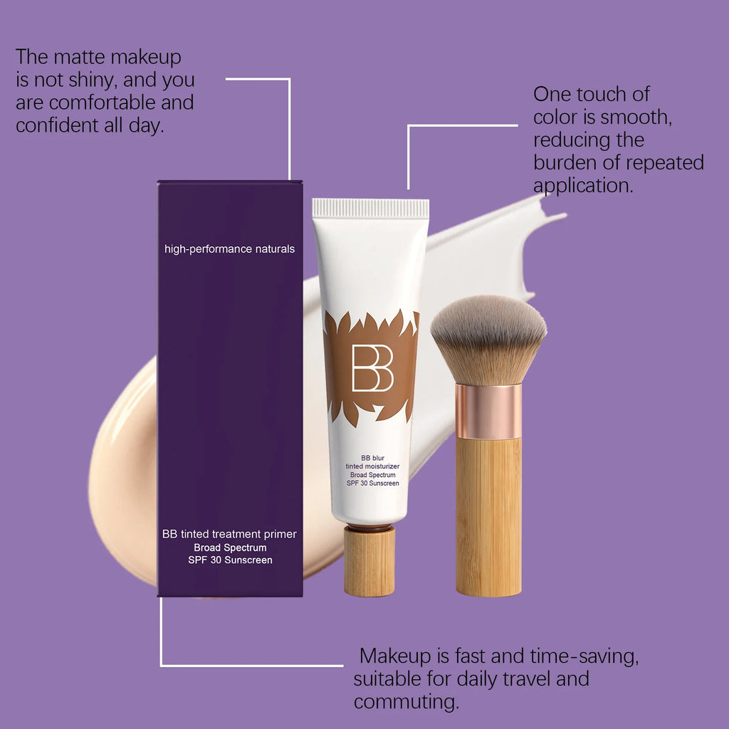 High Coverage Waterproof Foundation BB Cream Set Hydrating Brightening Anti Dark Circle Spf30 Sunscreen Primer Base Face Makeup