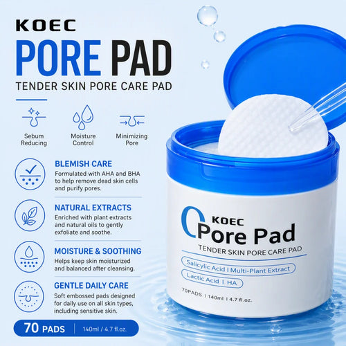 2026 New Zero Pore Pad 2.0 Toner Pads, 70‑Count Dual‑Textured Exfoliating Toner Pads with Lactic & Salicylic Acid, Gentle Peel Deep Cleansing Treatment, Help Smooth Skin Texture, Mild Daily Facial Care Suitable for All Skin Types