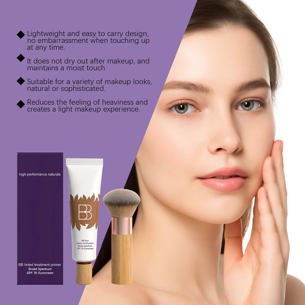 High Coverage Waterproof Foundation BB Cream Set Hydrating Brightening Anti Dark Circle Spf30 Sunscreen Primer Base Face Makeup